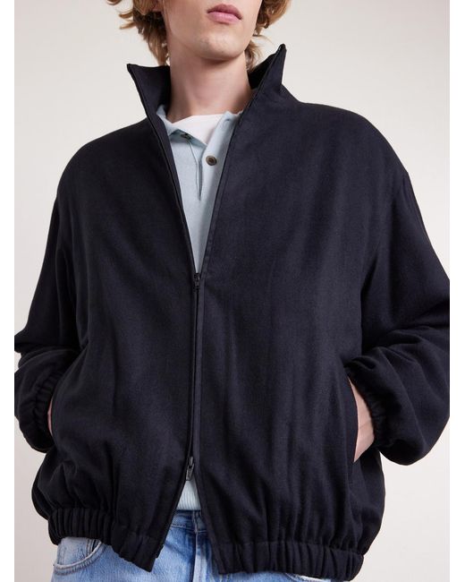 Ssstein Blue Silk-blend Flannel Jacket for men