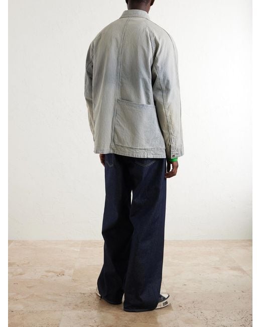 Kapital Gray Liberty Striped Denim Overshirt for men