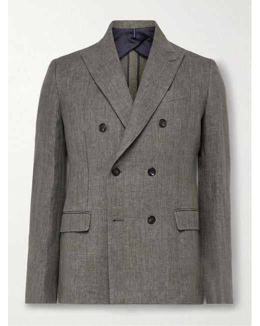 Incotex Venezia 1951 doppelreihiges Sakko aus Leinen in Gray für Herren