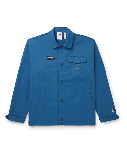 Adidas Originals Blue Wingrove Logo-appliquéd Recycled-twill Jacket for men