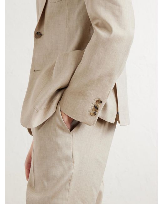 Paul Smith Natural Linen And Wool-Blend Twill Suit Jacket for men