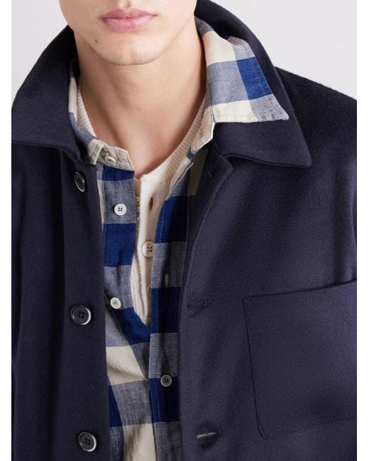 Barena Blue Cashmere Overshirt for men