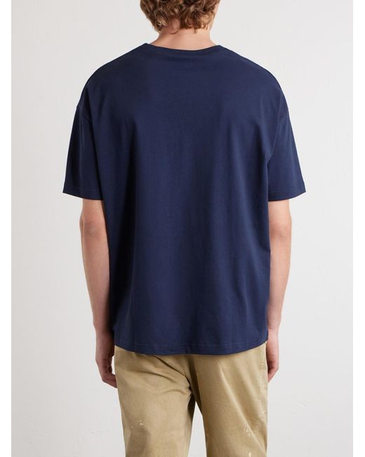 A.P.C. Blue Fragment Logo-Print Cotton-Jersey T-Shirt for men
