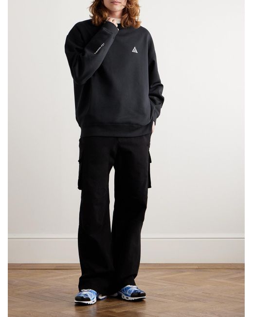 Nike Black Acg Logo-embroidered Therma-fit Sweatshirt for men