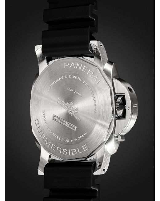 Panerai Black Submersible Quarantaquattro Automatic 44mm Stainless Steel And Rubber Watch for men