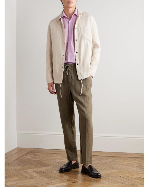 Spread-Collar Checked Cotton-Poplin Shirt di Sid Mashburn in Pink da Uomo