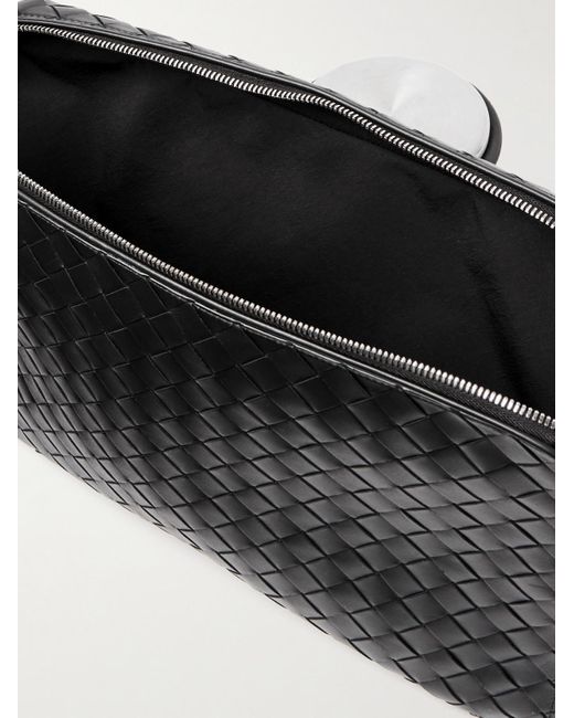 Bottega Veneta Black Intrecciato Leather Shirt Holder for men