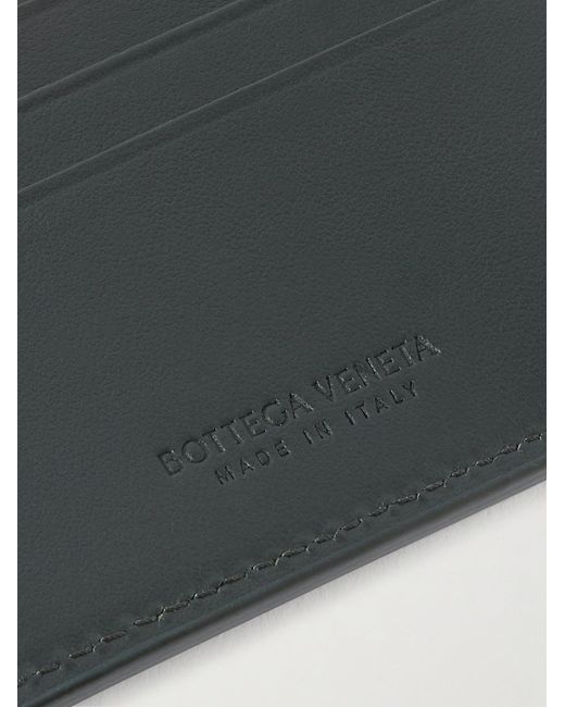 Bottega Veneta Gray Intrecciato Full-Grain Leather Billfold Wallet for men