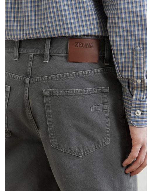Zegna Gray Straight-Leg Jeans for men