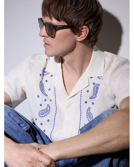 Orlebar Brown Natural Robbie D-Frame Acetate Sunglasses for men