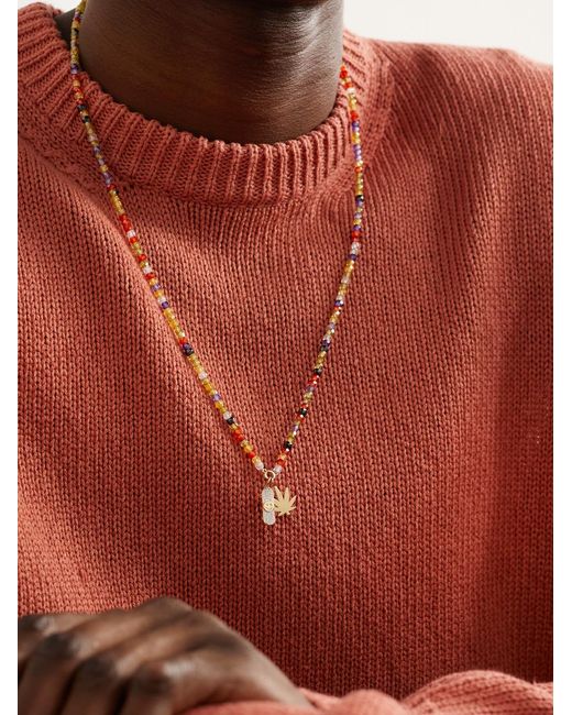 Sydney Evan Black Skateboard Diamond Beaded Necklace for men