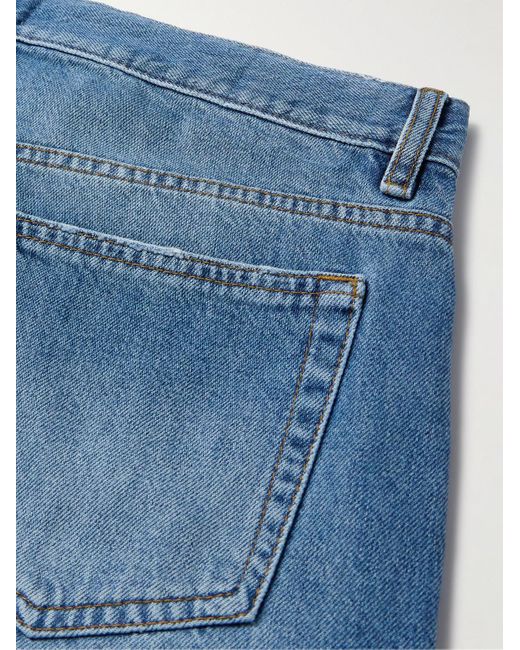 FRAME Blue Straight-leg Frayed Denim Shorts for men