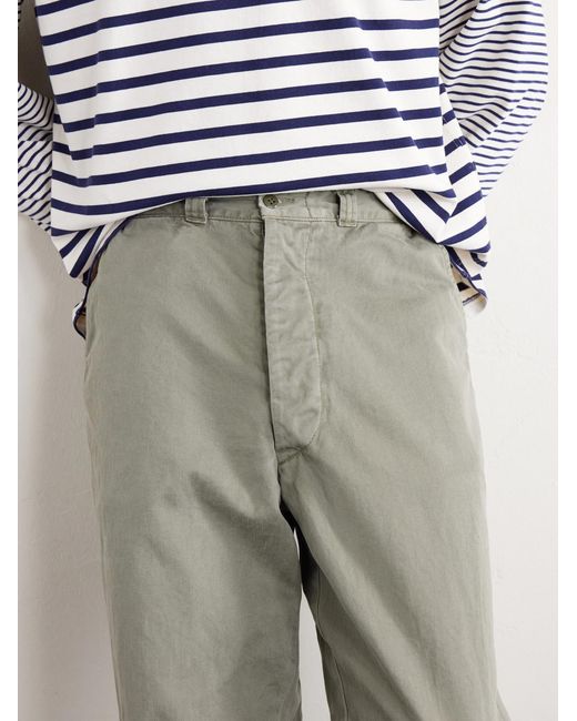 Remi Relief Gray Straight-leg Cotton Trousers for men