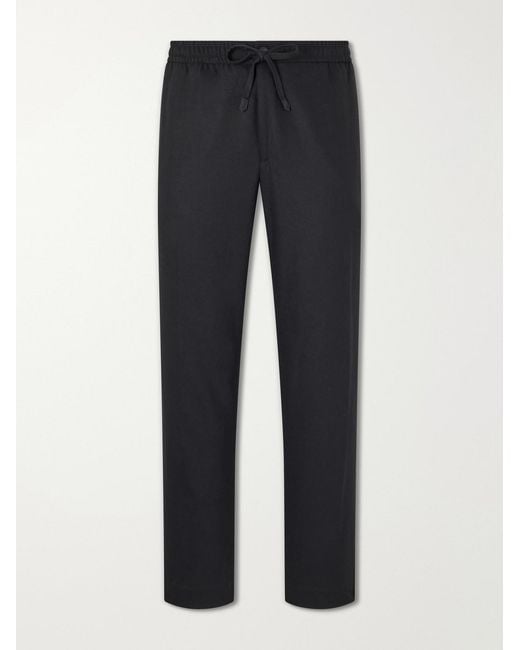 Canali Blue Straight-Leg Wool-Blend Trousers for men