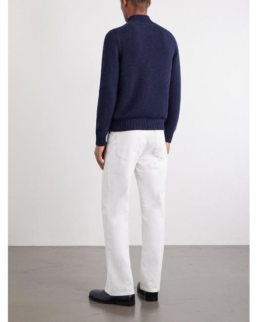 Fedeli Blue Onda Wool And Cashmere-Blend Sweater for men
