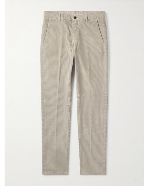 Eleventy Natural Slim-Fit Straight-Leg Stretch Cotton And Modal-Blend Corduroy Trousers for men