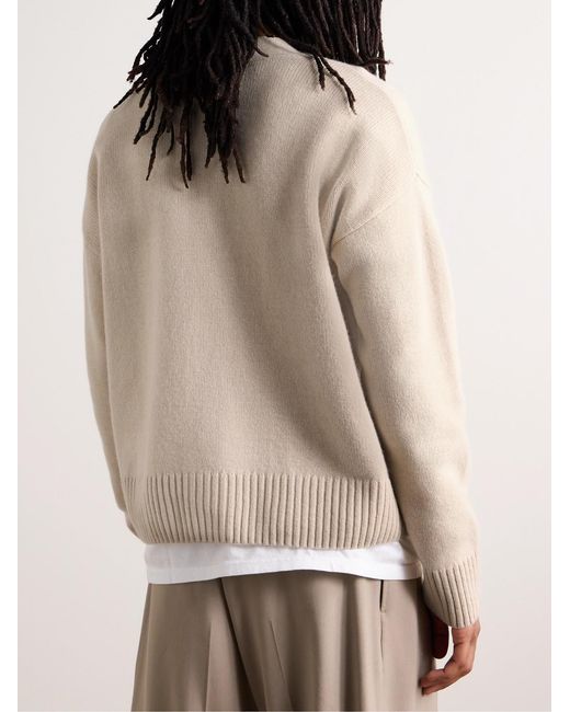 AMI Natural Wool And Cashmere-Blend Cardigan for men
