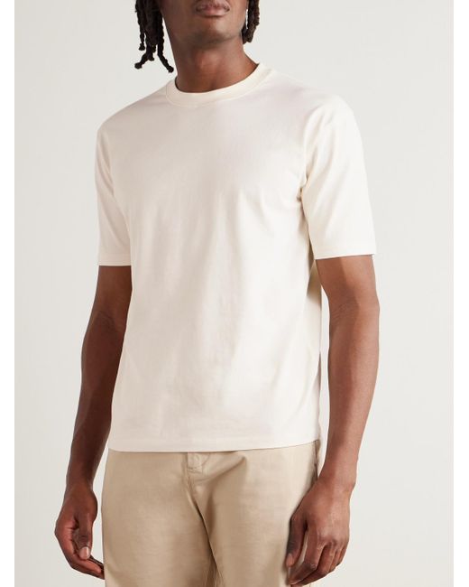 Drake's Natural Hiking Slim-fit Cotton-jersey T-shirt for men