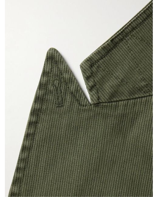 Alex Mill Green Double-breasted Garment-dyed Bedford Cotton-corduroy Suit Jacket for men