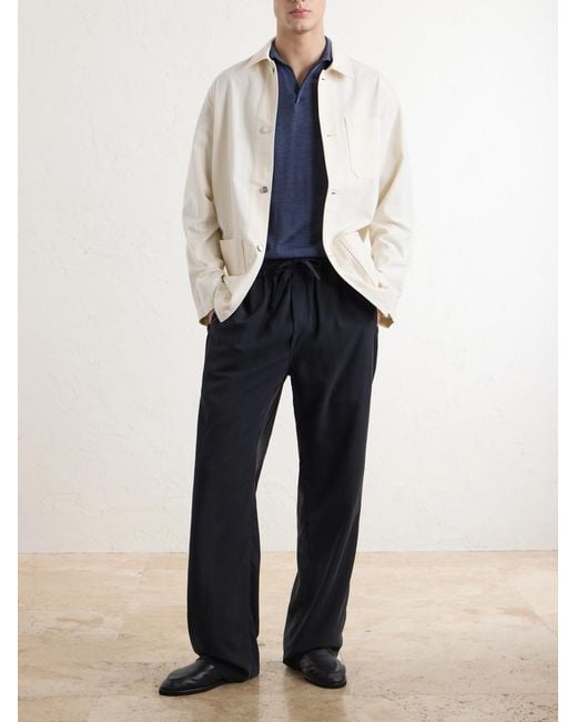 Sease Blue Lasca Virgin Wool Polo Sweater for men