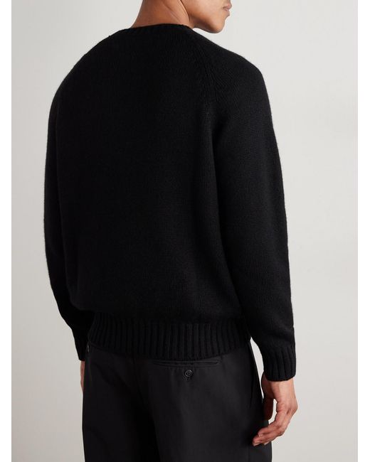 Umit Benan Black Milano Cashmere Sweater for men