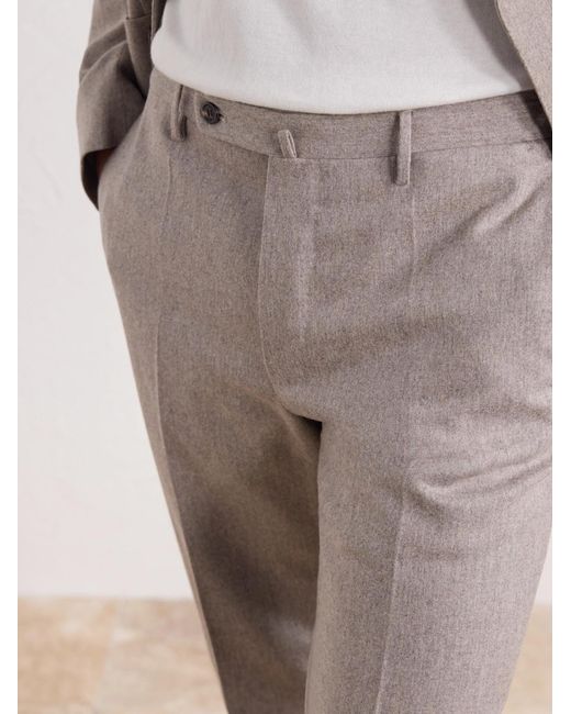 Slowear Natural Straight-leg Wool-blend Flannel Trousers for men