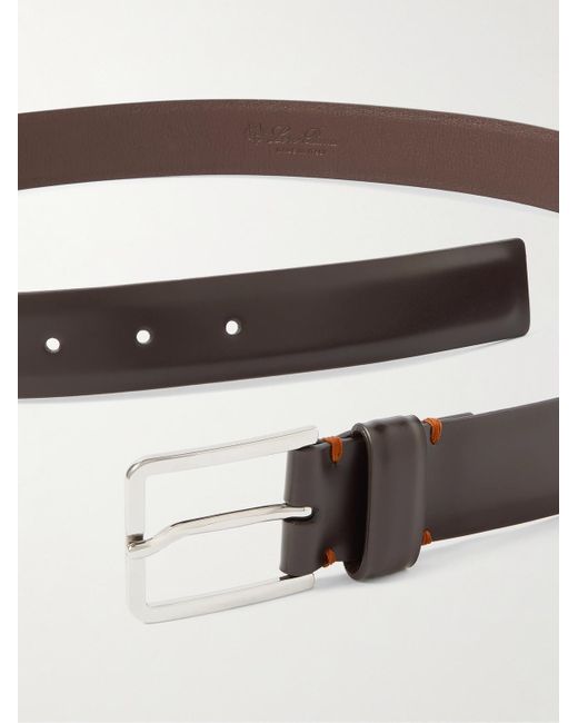 Loro Piana Brown Rory 3Cm Leather Belt for men