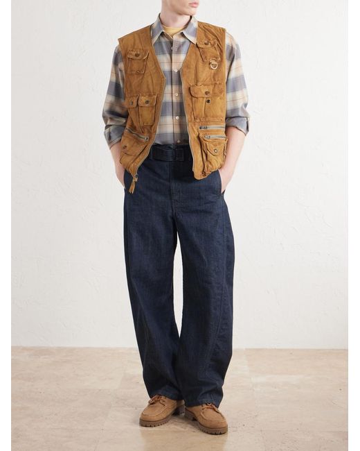 Polo Ralph Lauren Brown Suede Utility Vest for men