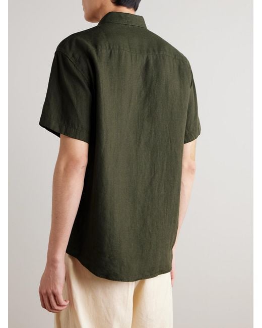 NN07 Green Deon 5708 Linen Shirt for men