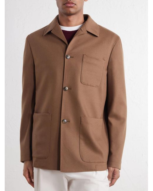 Canali Brown Wool-Blend Jacket for men