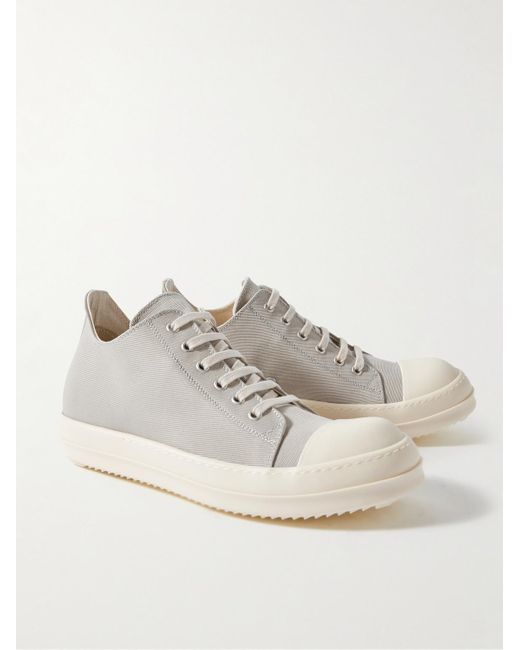 Rick Owens White Twill Sneakers for men