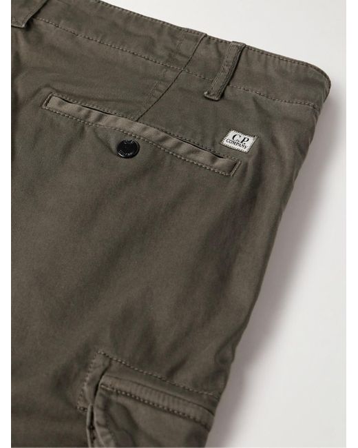 C P Company Gray Slim-fit Logo-appliquéd Cotton-blend Cargo Trousers for men