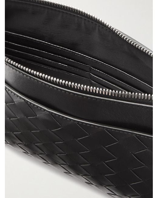 Bottega Veneta Black Intrecciato Leather Pouch for men