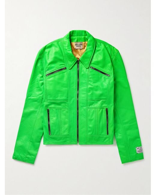 GALLERY DEPT. Green Bowery Slim-fit Leather Jacket for men