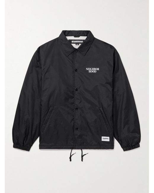 Neighborhood Black Logo-print Nylon Jacket for men