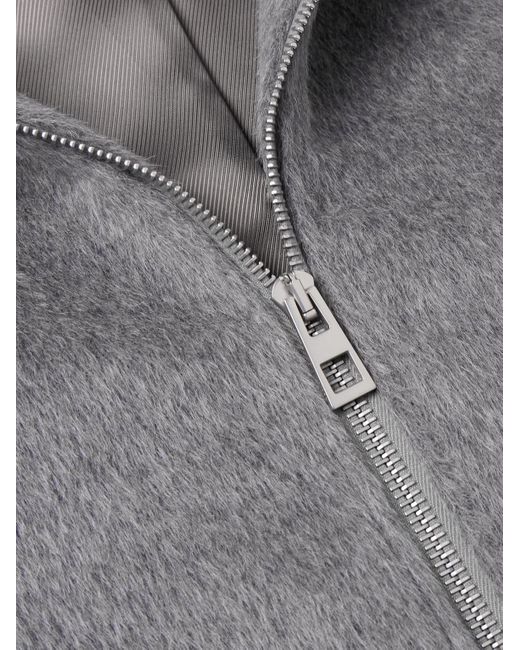 Loewe Gray Wool Zip-up Hoodie for men