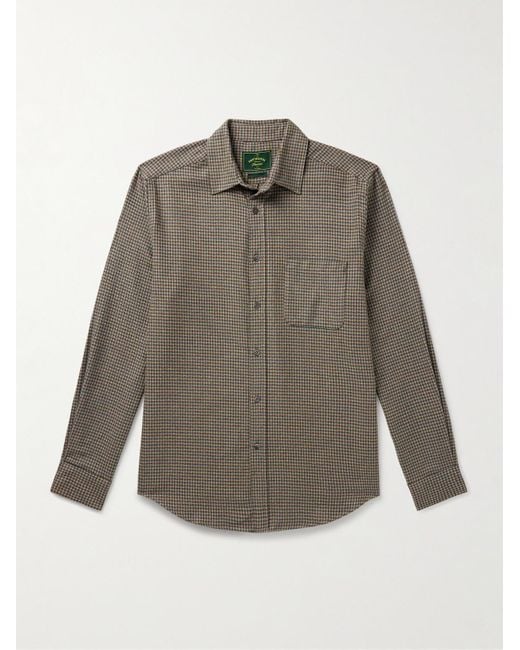Portuguese Flannel Gray Dylan Puppytooth Cotton-Flannel Shirt for men