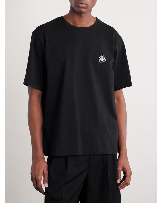 NN07 Black Jett 30026 Logo-embroidered Organic Cotton-jersey T-shirt for men