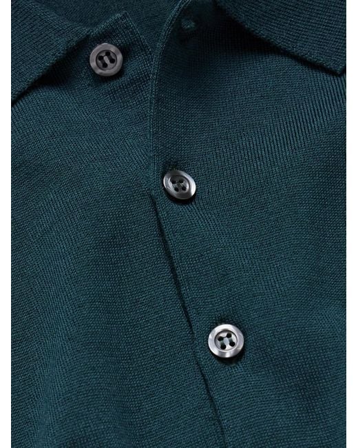 Polo Slim-Fit di John Smedley in Green da Uomo