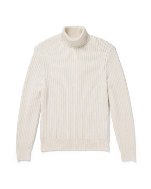 Aimé Leon Dore White Ribbed Merino Wool And Cotton-Blend Rollneck Sweater for men
