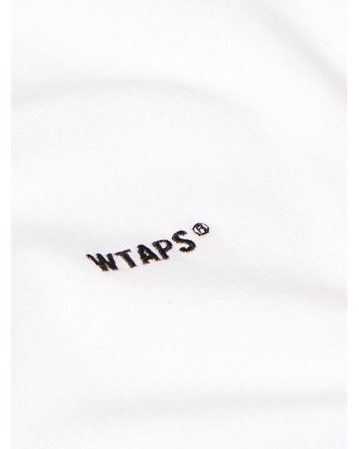 (w)taps White Logo-Embroidered Cotton-Jersey T-Shirt for men