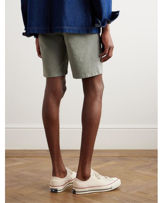 Mr P. Gray Straight-Leg Organic Cotton-Blend Twill Bermuda Shorts for men