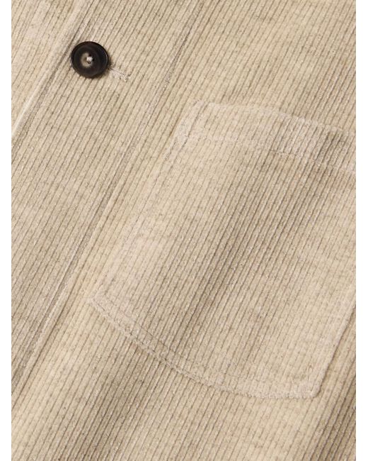De Bonne Facture Maquignon Hemdjacke aus Cord aus einer Baumwoll-Leinenmischung in Natural für Herren