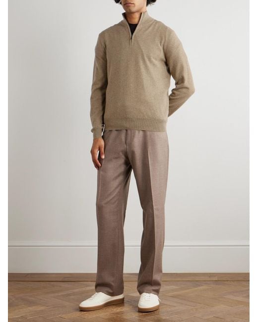 Loro Piana Natural Slim-Fit Baby Cashmere Half-Zip Sweater for men