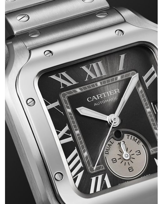 Cartier Black Santos De Automatic Gmt 40.2Mm Interchangeable Stainless Steel And Alligator Watch, Ref. No. Wssa0076 for men