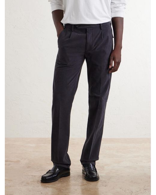 Massimo Alba Blue Ionio2 Straight-leg Cotton-blend Trousers for men