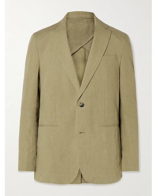 Orlebar Brown Green Garret Unstructured Linen Suit Jacket for men
