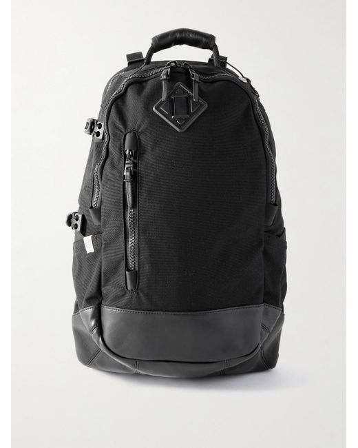 Leather-Trimmed Cordura Backpack di Visvim in Black da Uomo