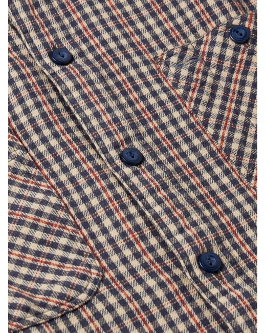 RRL Gray Farrell Checked Cotton Shirt for men