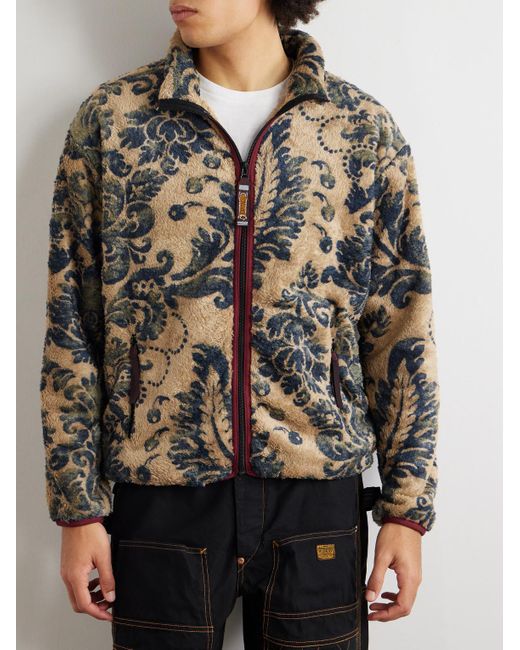 Kapital Natural Damask Printed Fleece Jacket for men